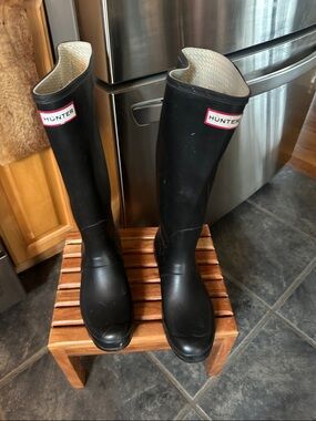 Hunter Black Tall Rain Boots